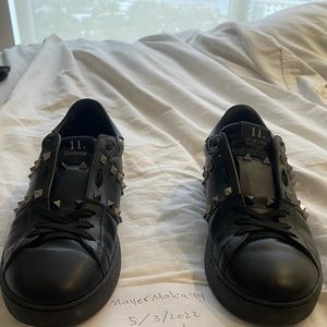 Valentino spiked black leather sneaker